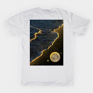 Romantic Glowing Coast - Unique Collage Art Original Creation T-Shirt